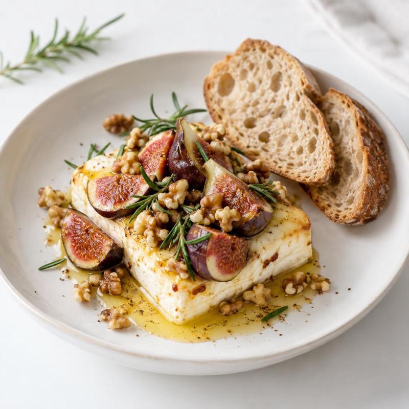Feta zapiekana z figami, miodem i orzechami