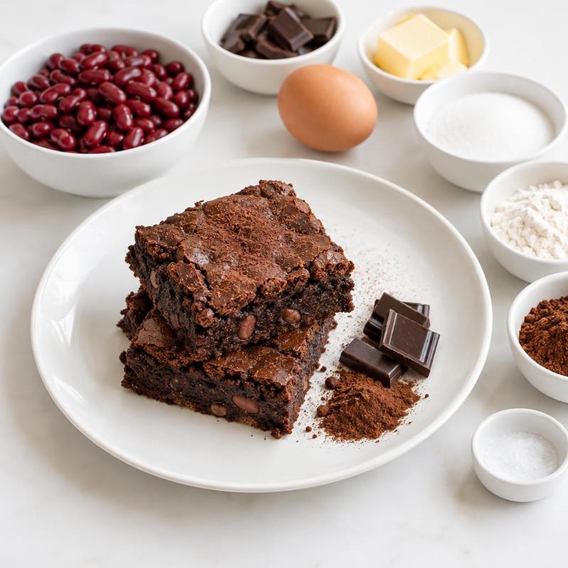 Brownie z czerwonej fasoli i gorzkiej czekolady
