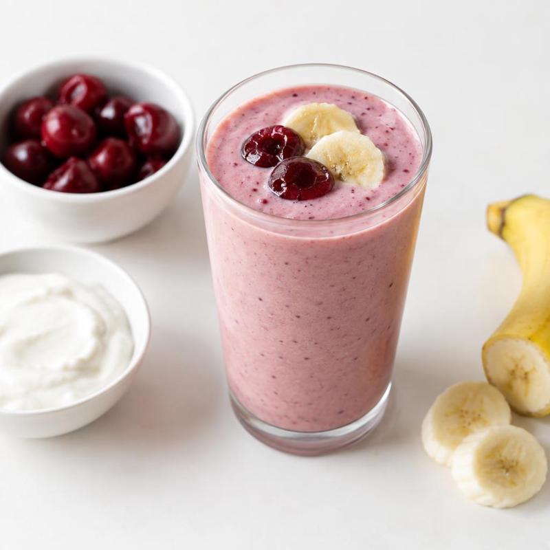 Koktajl wiśniowy ze skyrem i bananem