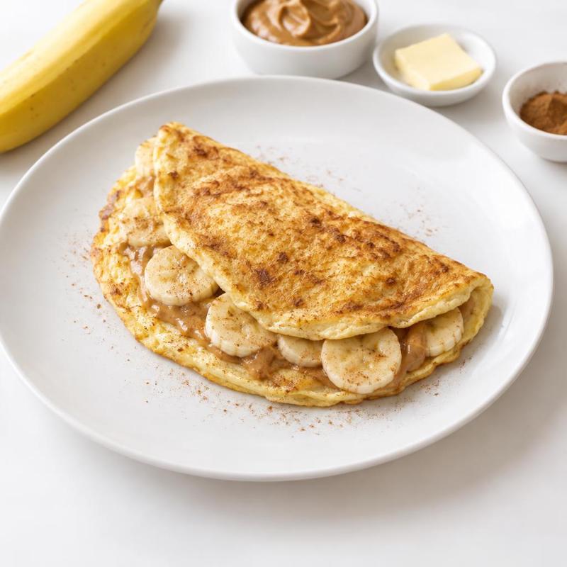 Omlet z bananem smażony pod przykryciem