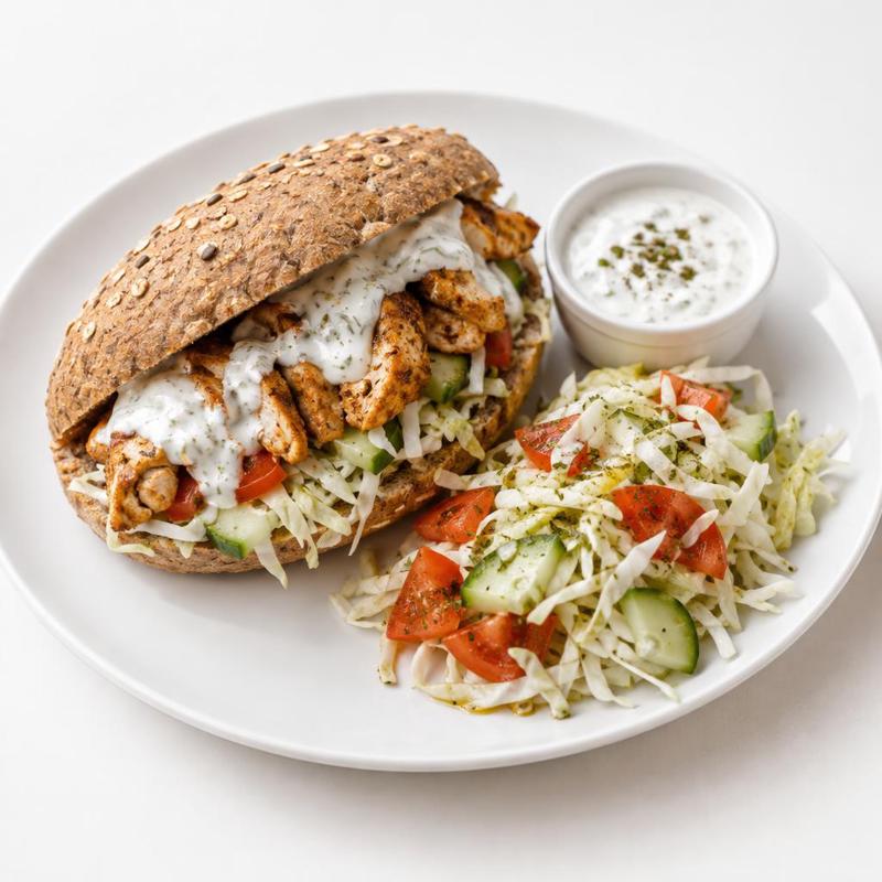 Kebab z kurczakiem i sosem jogurtowo-czosnkowym