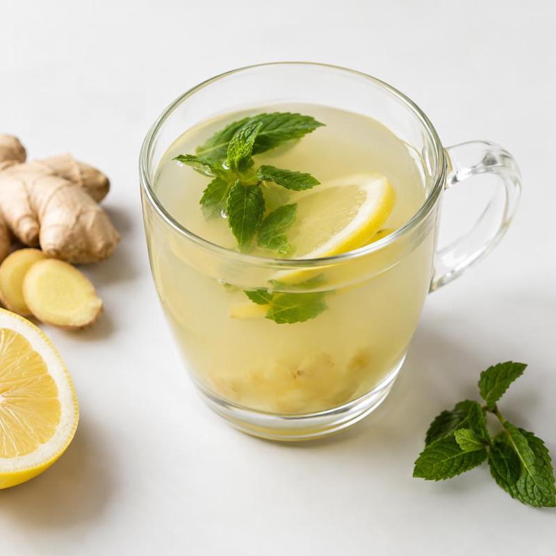 Napar imbirowy z cytryną i miętą