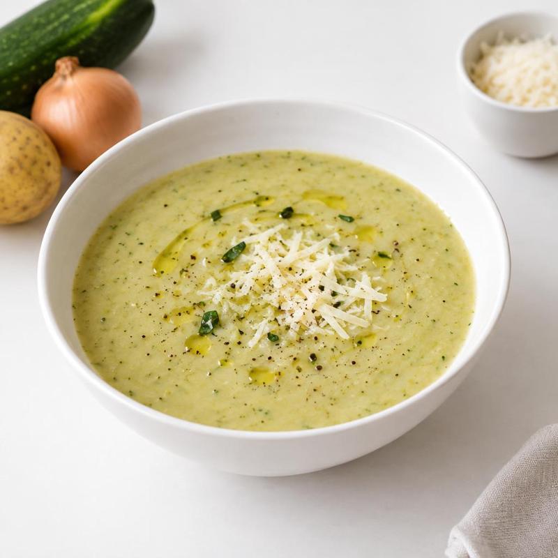 Krem cukiniowo-ziemniaczany z serem typu parmezan