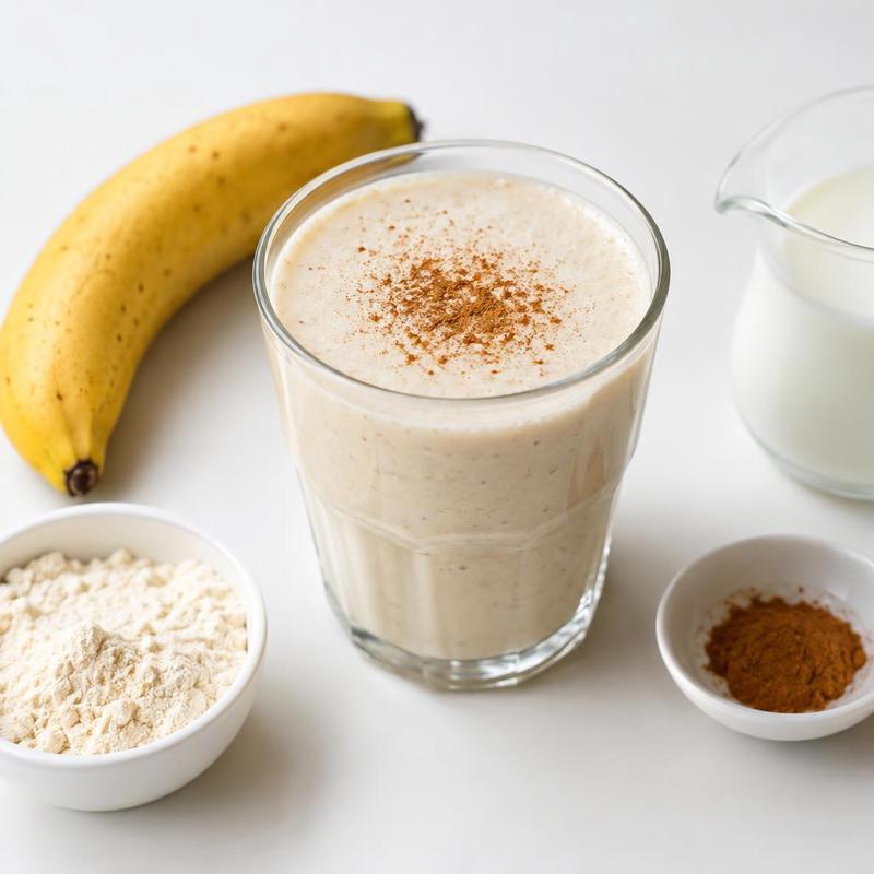 Koktajl bananowy na kefirze z wanilią i cynamonem