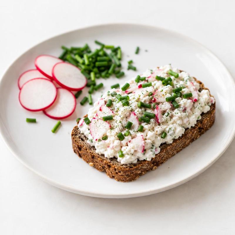 Twarożek tofu ze szczypiorkiem na chlebie graham