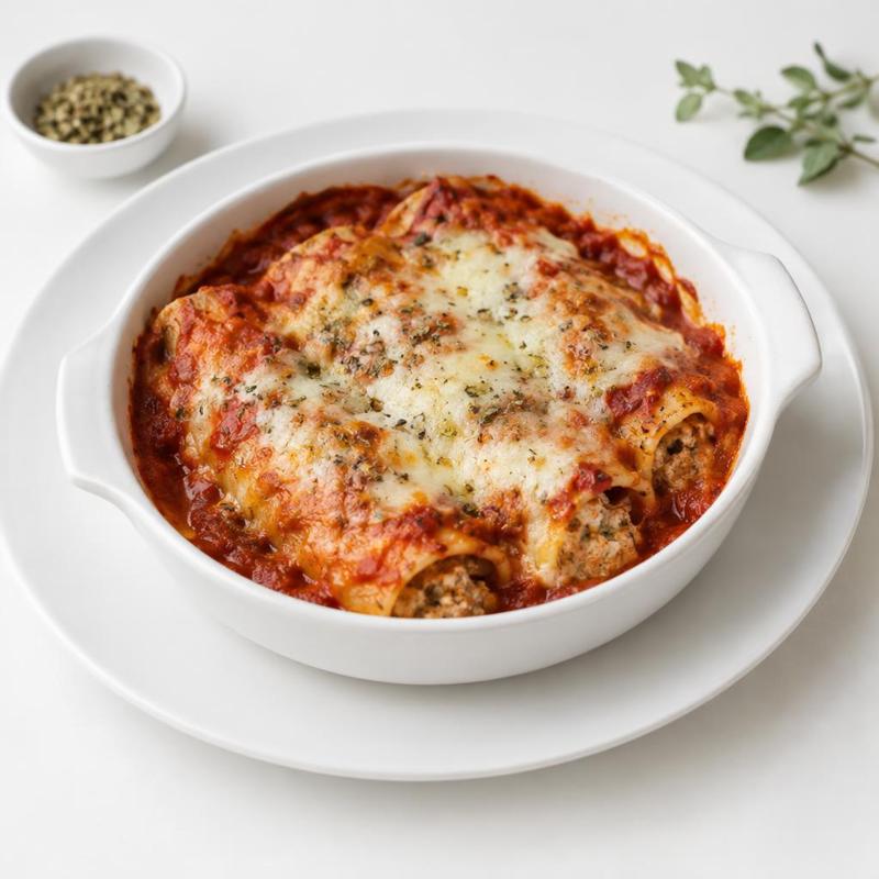 Cannelloni z soją i ricottą zapiekane pod mozzarellą