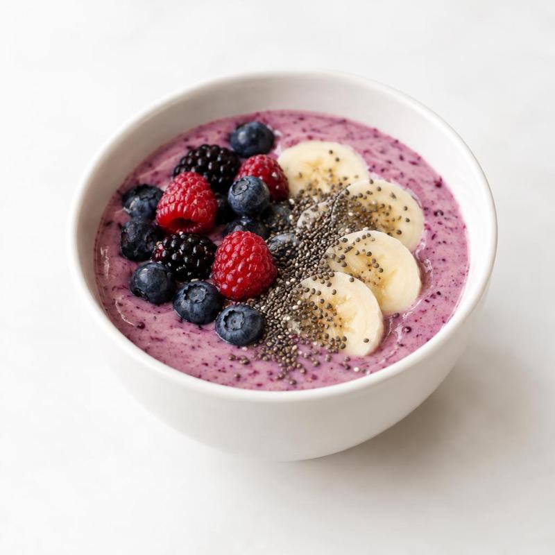 Smoothie z owoców leśnych i chia na kefirze
