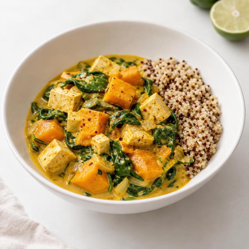 Curry z tofu i dynią w sosie kokosowo-limonkowym
