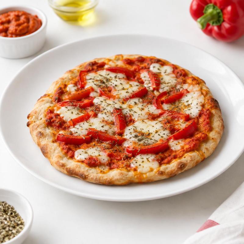 Pizza bez drożdży z ajvarem oraz papryką