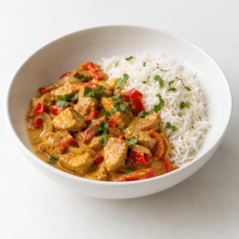 Curry z indykiem, imbirem i ryżem basmati