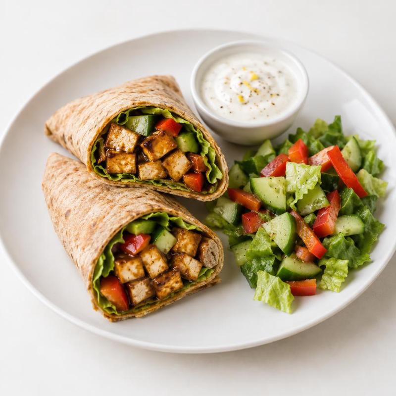Tortilla z tofu w glazurze miodowo-sojowej