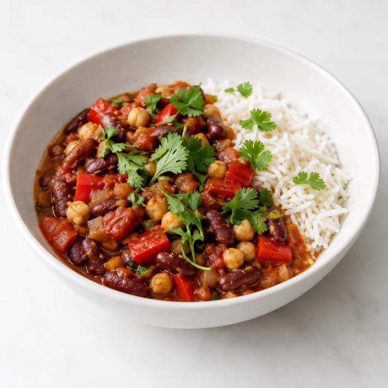 Chilli sin carne z kolendrą i ryżem basmati