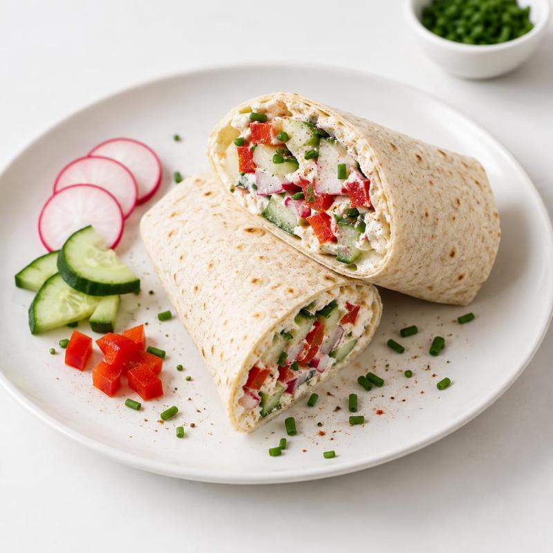 Tortilla z twarożkiem, rzodkiewką i szczypiorkiem