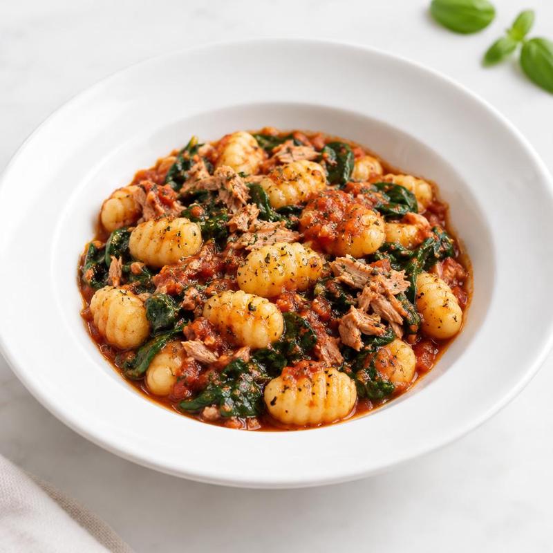 Gnocchi z tuńczykiem w sosie pomidorowo-czosnkowym