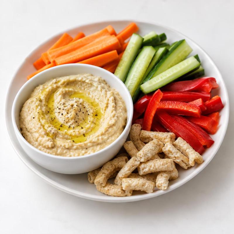 Hummus z cytryną do marchewki, ogórka i papryki