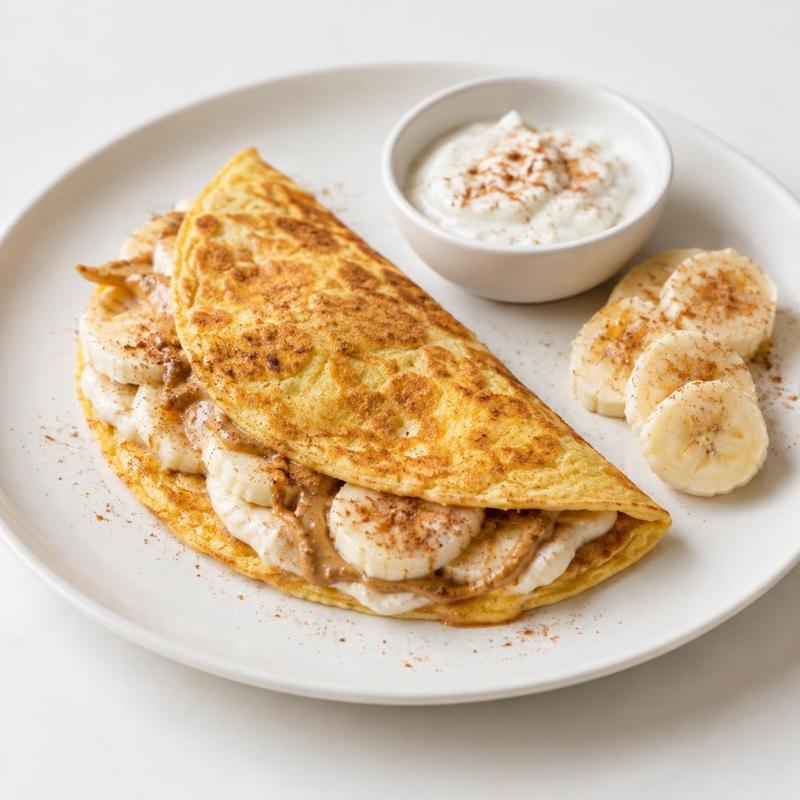 Omlet z bananem i kremem orzechowym
