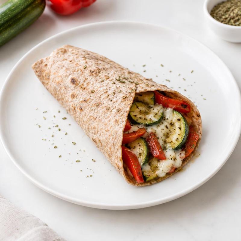 Pełnoziarnista tortilla z cukinią i oregano
