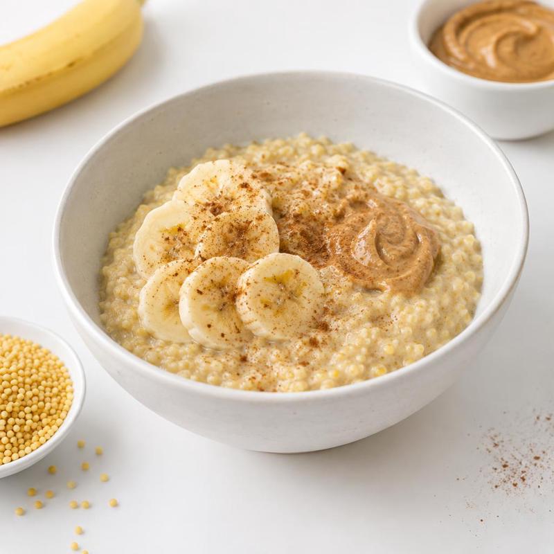 Budyń bananowy z kaszy jaglanej na napoju sojowym