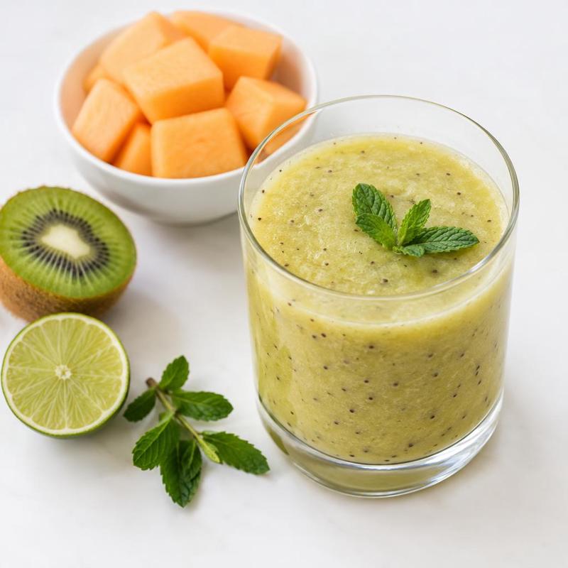 Smoothie z melona, kiwi i mięty z limonką