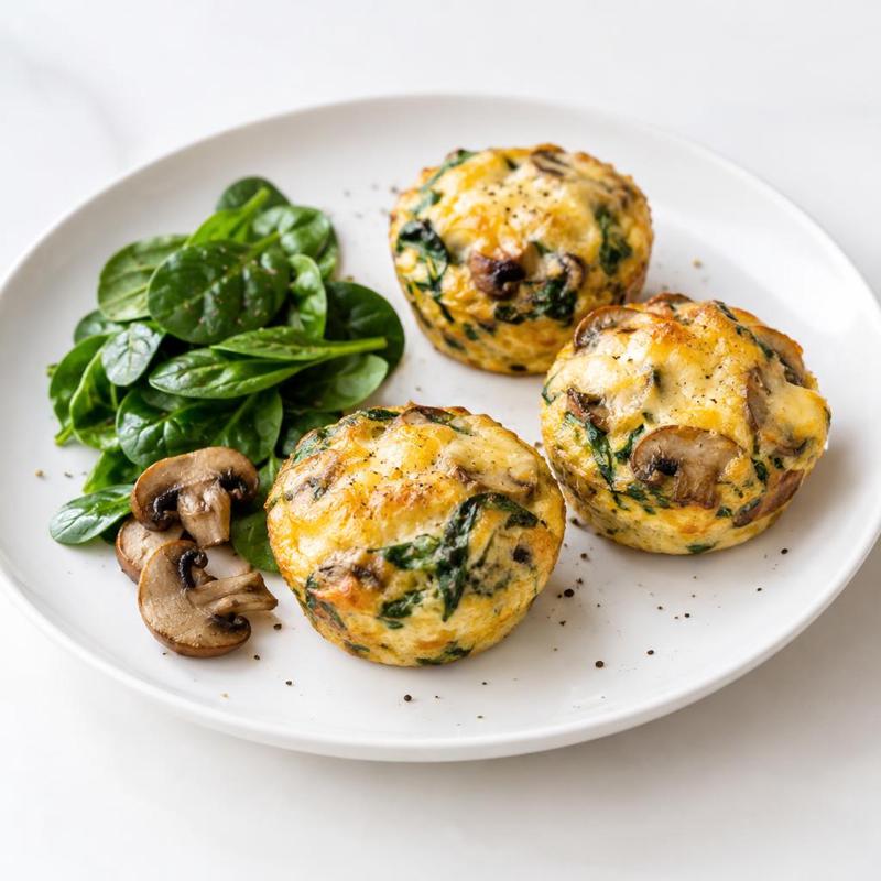 Muffiny na podsmażonych pieczarkach z goudą