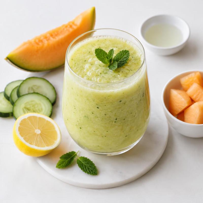 Melon i ogórek w cytrynowym smoothie